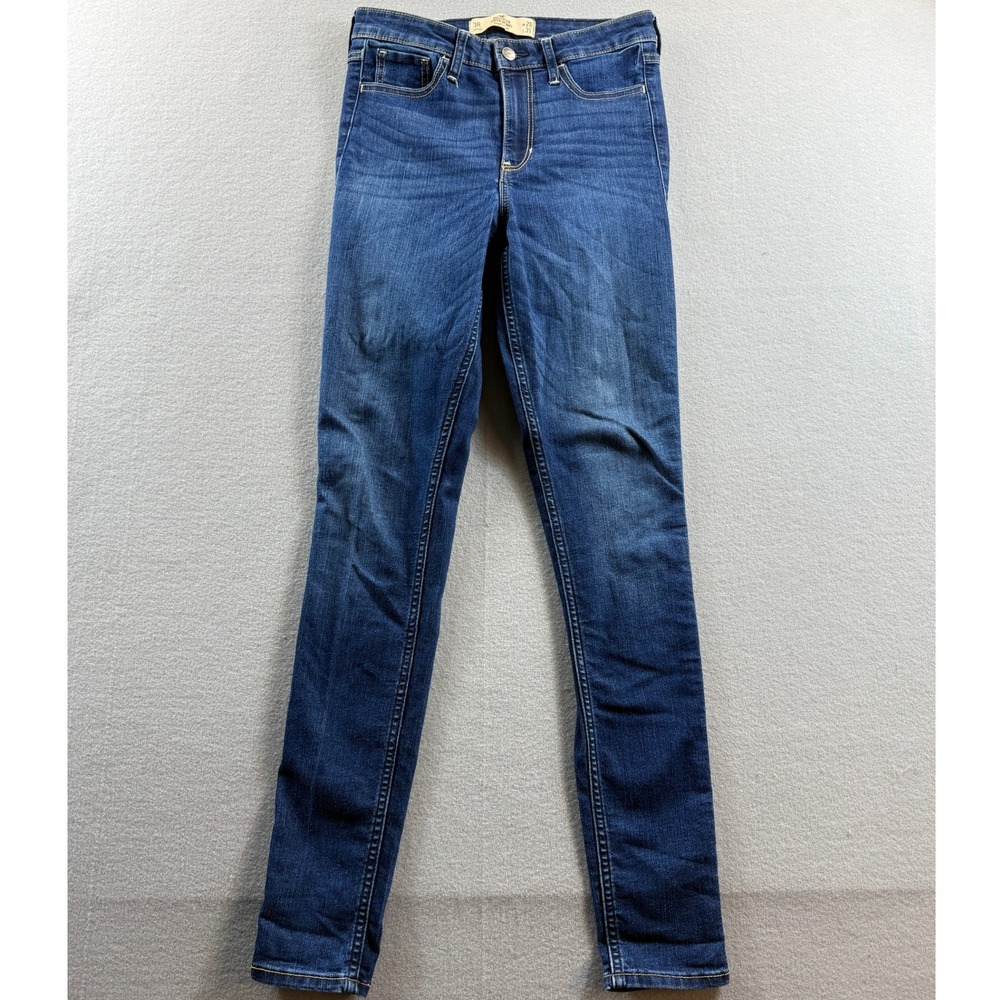 Hollister Super Skinny Jeans Women 3R W26 L31 Blue Denim High Rise